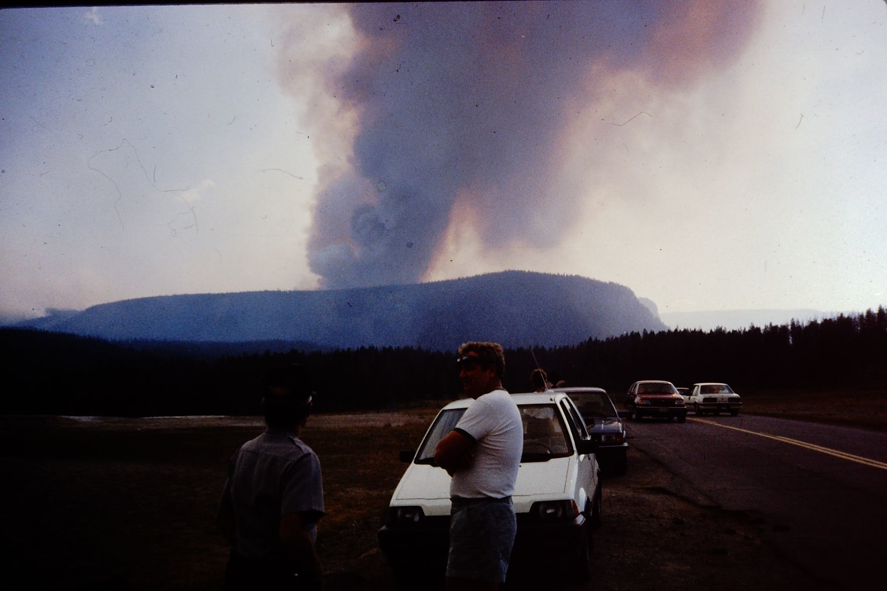 Bob Barbee watching smoke from Madison Plateau